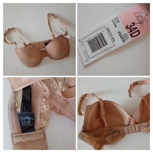 Smart & Sexy Push Bra 34D Caramel Adjustable Straps Lace
